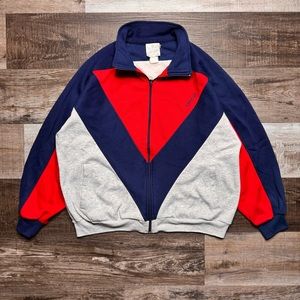 Vintage Adidas Spell Out Trefoil Color Block Track Jacket Sweatshirt 80s 90s M/L